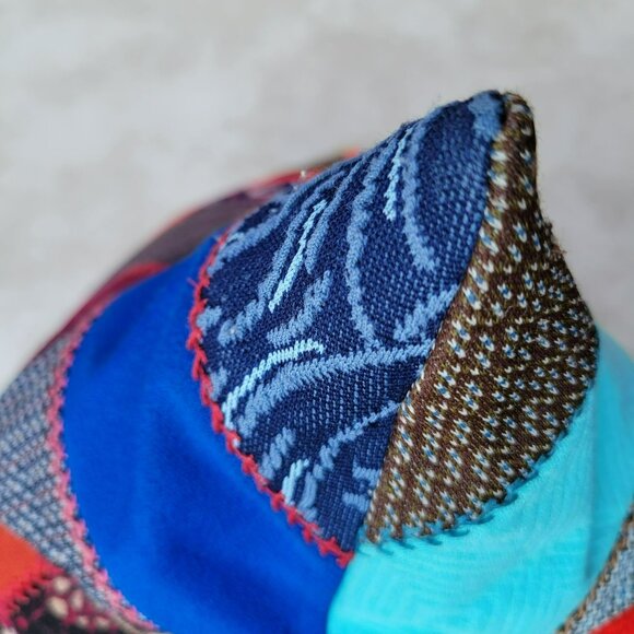 Vintage Crazy Quilt Throw Pillow Polyester 18x18 Handmade Patchwork Embroidered - Picture 14 of 16